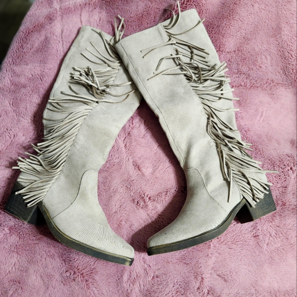 New In Box SO Fringe Knee high Boots